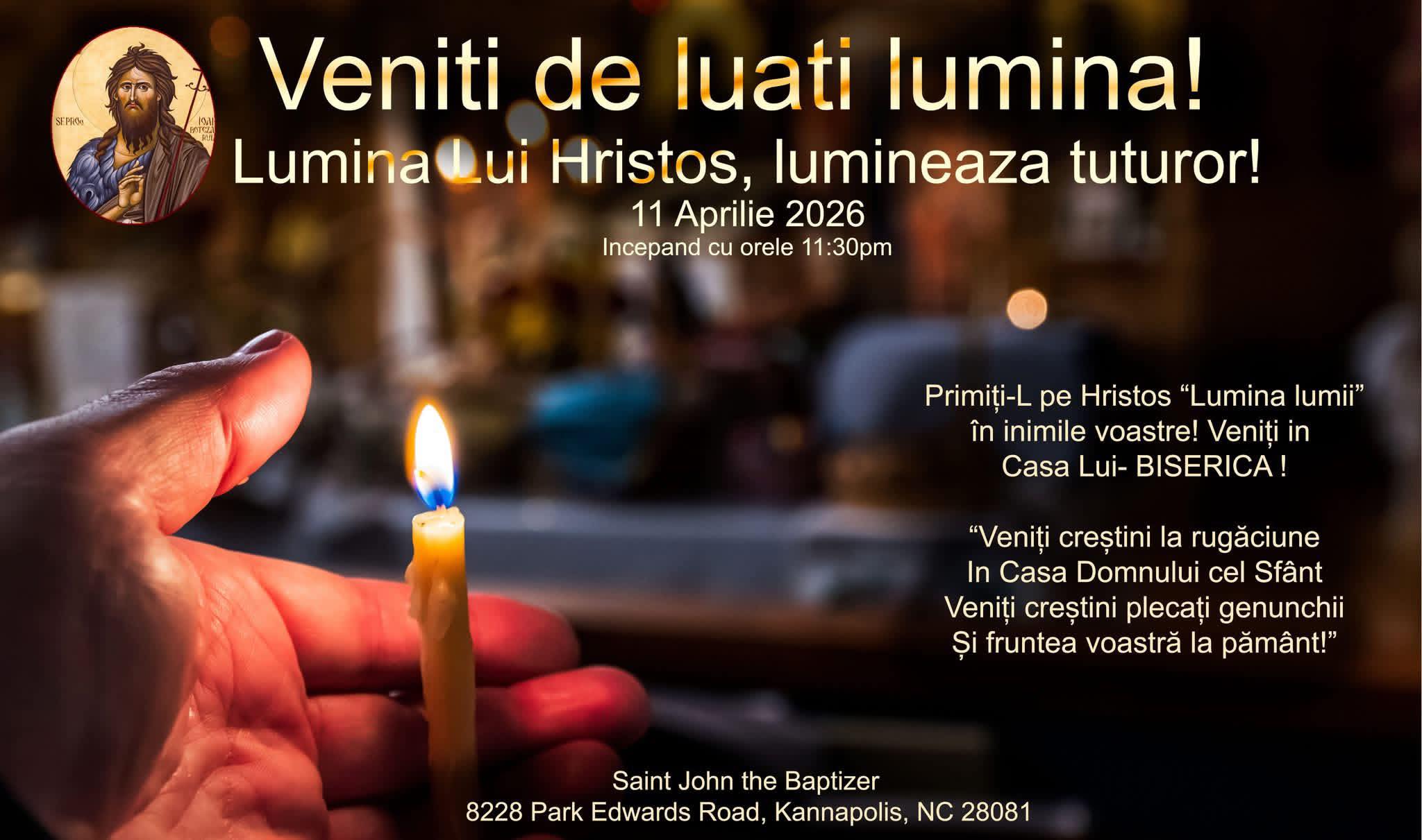 Come receive the Holy Light! The Light of Christ enlightens everyone!